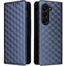 SZY Mall Samsung Galaxy Z Için Flip Case Fold 6 3D Desen Pu Deri Manyetik Kart (Yurt Dışından)