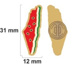 Zaytoon Filistin Haritası Sembolü Karpuz Tasarımlı Filistin Haritası Rozet 1 Adet A300005