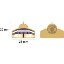 Zaytoon Kaya Kubbesinin Simgesi Altın Renkli Tasarımlı Metal Yaka Rozeti 1 Adet A300001
