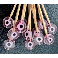 Nunuki Pembe Nazar Boncuklu Kokteyl Sunum Kürdanı 12ADET 7cm Konsept Parti Süsü Doğum Günü Prenses Birthday Princess Pink Evil Eye Cocktail Stick NSCT0026