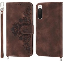 Colorful Shop Sony Xperia 10 Iv Kabartmalı Çoklu Kredi Kartı Yuvaları Için Flip Case (Yurt Dışından)