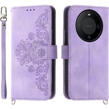 Colorful Shop Huawei Mate 60 Bileklik Kabartmalı Çoklu Kredi Kartı Için Flip Case (Yurt Dışından)