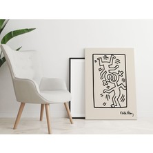 Pegziz Keith Haring Pop Art Sanatsal Kanvas Tablo Salon Duvar Dekorasyon Cafe Dekor Duvar Tablosu