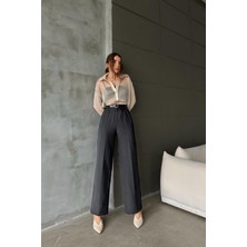 Yakamel Kadın Yüksek Bel Trend Palozzo Kumaş Pantolon