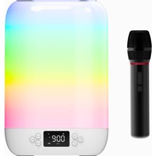 Cosmostech DY20K Karaoke Bluetooth Hoparlör, Rgb Işıklı, Alarm Saat, Uyku Mod Özel Sesli,kablosuz Speaker