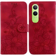 YH Market Oneplus Nord Ce4 Lite 5g Kabartmalı Zambak Kickstand Cüzdan Kartı Için Flip Case (Yurt Dışından)