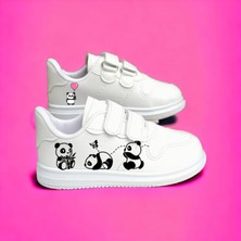 Amazoon Desing Panda Baskılı Sneaker Çocuk Baskılı Spor Ayakkabı Okul Kreş