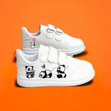 Amazoon Desing Panda Baskılı Sneaker Çocuk Baskılı Spor Ayakkabı Okul Kreş