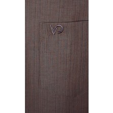 Veli Önkal Kendinden Çizgi Desenli Kısa Kollu Yakası Düğmeli Klasik Kesim Yazlık Erkek Gömlek