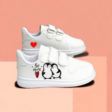 Amazoon Desing Penguen Baskılı Sneaker Çocuk Baskılı Spor Ayakkabı Okul