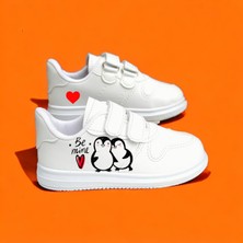 Amazoon Desing Penguen Baskılı Sneaker Çocuk Baskılı Spor Ayakkabı Okul