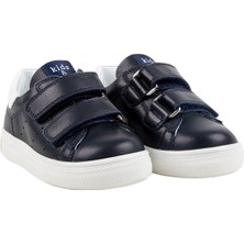 Papillon Çift Cırtlı Deri Unisex Çocuk Ayakkabı Lacivert