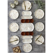 Yiğit Seramik Züccaciye Gold Eliz 8 Kişilik 19 Parça Kahvaltı Takımı