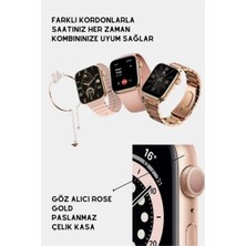 Tekno Trust Rose Gold G9 Mini 3 Kordonlu Bileklik Hediyeli Akıllı Saat Arama Konuşma Siri Akıllı Saatler Çok Re