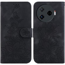 YH Market Tecno Camon 30 Pro Kickstand Manyetik Kabartmalı Zambak Cüzdan Için Flip Case (Yurt Dışından)