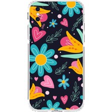 Printify iPhone x ile Uyumlu Retro Color 1  Kamera Korumalı Şeffaf  Kılıf