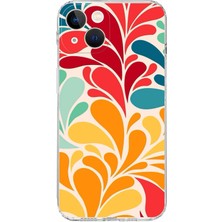 Printify iPhone 13 ile Uyumlu Retro Color 5  Kamera Korumalı Şeffaf  Kılıf