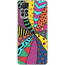 Printify Xiaomi Redmi Note 11 Pro ile Uyumlu Retro Color 4  Kamera Korumalı Şeffaf  Kılıf