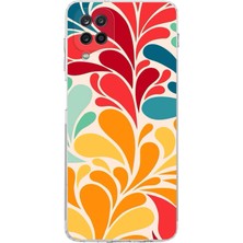Printify Samsung Galaxy A12 ile Uyumlu Retro Color 5  Kamera Korumalı Şeffaf  Kılıf