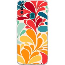 Printify Samsung Galaxy A20S ile Uyumlu Retro Color 5  Kamera Korumalı Şeffaf  Kılıf