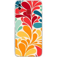 Printify Samsung Galaxy A30 ile Uyumlu Retro Color 5  Kamera Korumalı Şeffaf  Kılıf