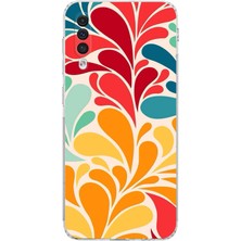 Printify Samsung Galaxy A50 ile Uyumlu Retro Color 5  Kamera Korumalı Şeffaf  Kılıf