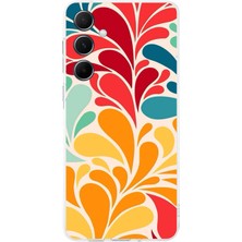 Printify Samsung Galaxy A54 ile Uyumlu Retro Color 5  Kamera Korumalı Şeffaf  Kılıf