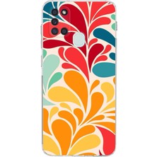 Printify Samsung Galaxy A21S ile Uyumlu Retro Color 5  Kamera Korumalı Şeffaf  Kılıf