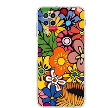 Printify Samsung Galaxy M32 ile Uyumlu Retro Color 2  Kamera Korumalı Şeffaf  Kılıf