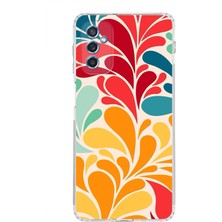 Printify Samsung Galaxy M52 ile Uyumlu Retro Color 5  Kamera Korumalı Şeffaf  Kılıf