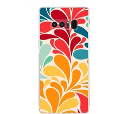 Printify Samsung Galaxy Note 8 ile Uyumlu Retro Color 5  Kamera Korumalı Şeffaf  Kılıf