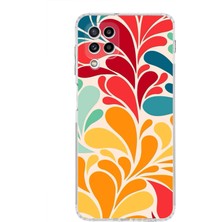 Printify Samsung Galaxy M32 ile Uyumlu Retro Color 5  Kamera Korumalı Şeffaf  Kılıf