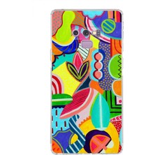 Printify Samsung Galaxy Note 9 ile Uyumlu Retro Color 6  Kamera Korumalı Şeffaf  Kılıf
