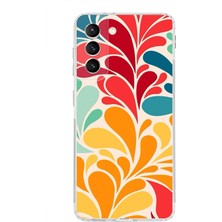 Printify Samsung Galaxy S21 Fe ile Uyumlu Retro Color 5  Kamera Korumalı Şeffaf  Kılıf