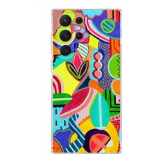 Printify Samsung Galaxy S21 Ultra ile Uyumlu Retro Color 6  Kamera Korumalı Şeffaf  Kılıf
