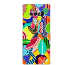 Printify Samsung Galaxy Note 8 ile Uyumlu Retro Color 6  Kamera Korumalı Şeffaf  Kılıf