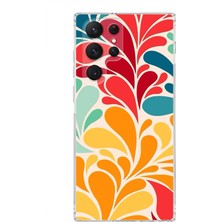 Printify Samsung Galaxy S22 Ultra ile Uyumlu Retro Color 5  Kamera Korumalı Şeffaf  Kılıf