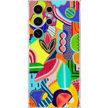 Printify Samsung Galaxy S24 Ultra ile Uyumlu Retro Color 6  Kamera Korumalı Şeffaf  Kılıf