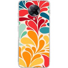 Printify Poco F2 Pro ile Uyumlu Retro Color 5  Kamera Korumalı Şeffaf  Kılıf
