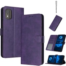 YH Market Toka Kickstand Pu Deri ile Nokia C02 Saf Renk Için Flip Case (Yurt Dışından)