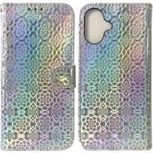 YH Market IPhone 16 Için Flip Case Cüzdan Kılıf Glitter Renkli Standı Tutucu Kart Pu (Yurt Dışından)