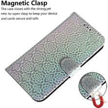 YH Market IPhone 16 Için Flip Case Cüzdan Kılıf Glitter Renkli Standı Tutucu Kart Pu (Yurt Dışından)