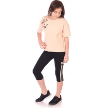 Toontoy Kids Toontoy Kız Çocuk Smile Keep Baskılı Kaprili Takım