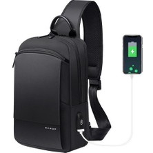 Sanlindou BG-77112 Erkek Su Geçirmez Crossbody Göğüs Çantası Siyah (Yurt Dışından)