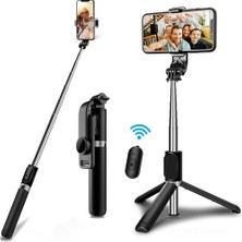 HappyCase Kablosuz Uzaktan Kumandalı Selfie Çubuğu Tripod - Siyah