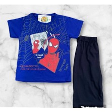 Alp Kids Örümcek Adam Baskılı T-Shirt Şort Erkek Çocuk Takım
