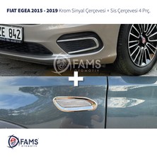 Fams Otomotiv Fiat Egea Krom Sinyal Çerçevesi + Sis Çerçevesi 2015-2019 Paslanmaz Çelik