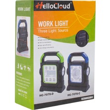 Worklight 3 Çalışma Modlu Cob Ledli Solar Taşınabilir Şarjlı Solar Lamba (K246)