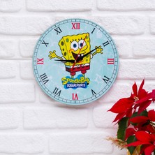 Deep Craft Dekoratif Ahşap Duvar Saati Salon,çocuk Odası Saati - Spongebob