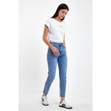 Vena Kadın Jessica Med Blue Mom Jean Pantolon